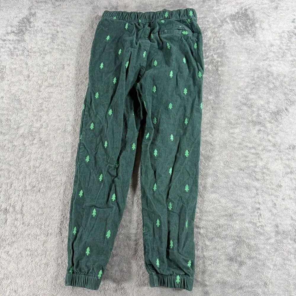 Hanna Andersson Corduroy Jogger Pants‎ Mini Forest Tree Print Green UK 130 US 8